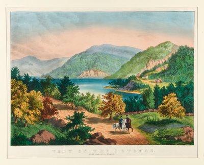 Vista no Potomac perto de Harper de Currier and Ives
