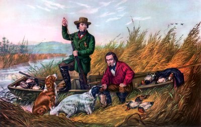 Tiro ao pato selvagem, 1854. de Currier and Ives