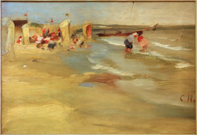 Na praia de Binz em Rügen de Curt Herrmann