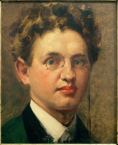 Auto-retrato, na cara, com pince-nez de Curt Herrmann