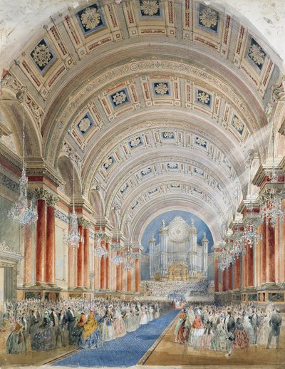 Perspectiva interior, Câmara Municipal de Leeds de Cuthbert Brodrick