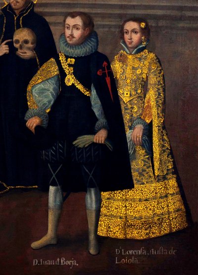 Casamento de Martín de Loyola com Dona Beatriz Ñusta, e de Don Juan Borja com Lorenza Ñusta (Enríquez y Loyola). de Cuzco School