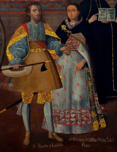 Casamento de Martín de Loyola com Dona Beatriz Ñusta, e de Don Juan Borja com Lorenza Ñusta (Loyola e Coya). de Cuzco School