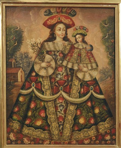 A Virgem dos Peregrinos e o Menino de Cuzco School