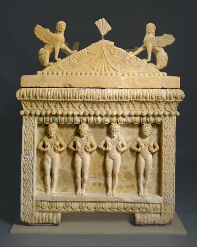 Sarcófago de calcário: o sarcófago Amathus, c.460 aC (calcário duro) de Cypriot