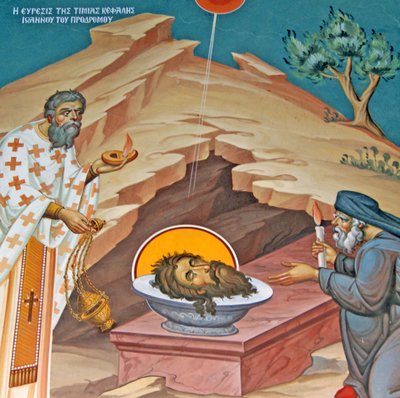 A, cortou, cabeça, de, st. João batista, kykkos, mosteiro, Troodos, montanhas, chipre de Cypriot