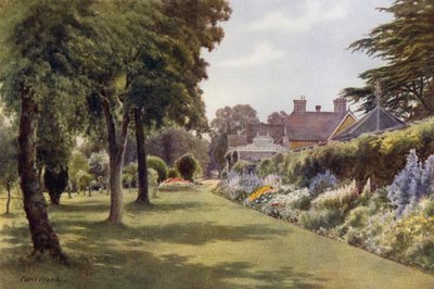 Herbaceous Border, Osborne Cottage (cor litho) de Cyril Ward