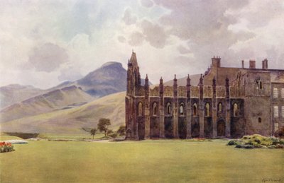 A Igreja da Abadia, ou Capela Real, em Holyrood Gardens (cor litho) de Cyril Ward