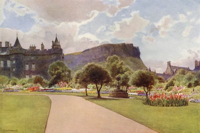 O Jardim Norte, Palácio de Holyrood (cor litho) de Cyril Ward