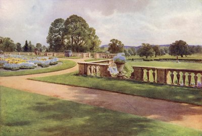 The View from the Terrace, Bagshot Park (lito colorido) de Cyril Ward