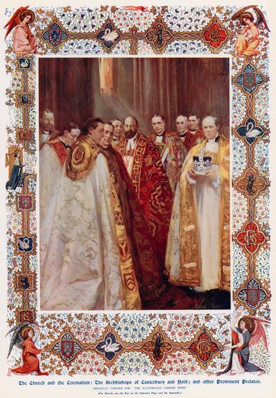 Os Arcebispos de Cantuária e York, e outros Prelados proeminentes (cor litho) de Cyrus (after) Cuneo