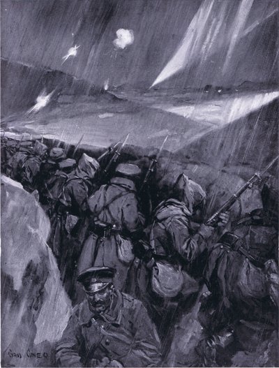 Búlgaros sitiando Adrianople 1912-1913, ilustração de Hutchinsons História das Nações VOL 4 c.1920s de Cyrus Cuneo