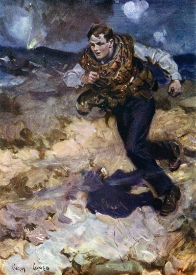 Heroico middy carregando munição para combatentes britânicos duramente pressionados de Cyrus Cuneo