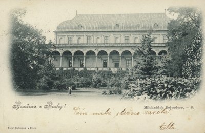 Cartão postal representando o Belvedere Milohradek de Czech Photographer