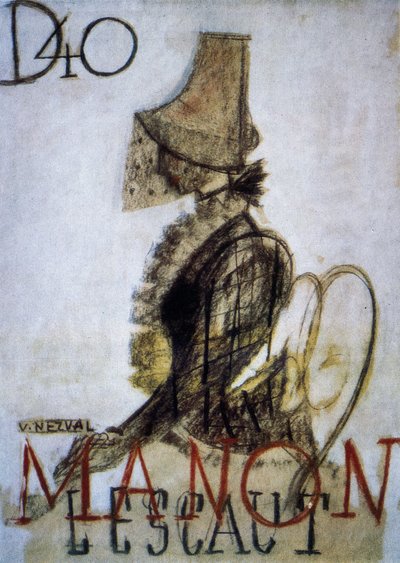 Poster para a estreia da ópera Manon Lescaut de Czech School