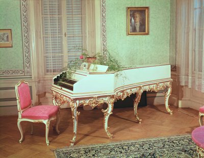 Quarto com o cravo usado por Mozart em Praga de Czech School