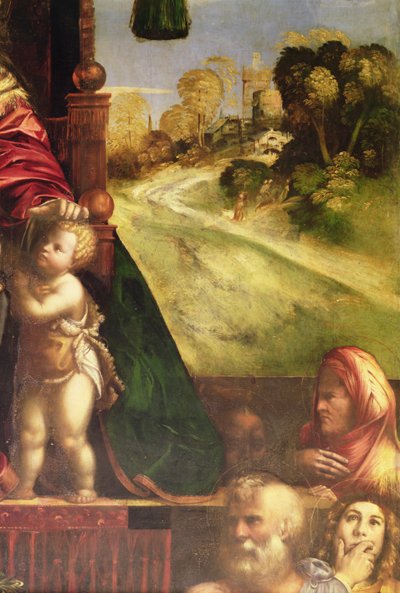 Detalhe, polyptychon, mostrando, direita, fundo de D. and Garofalo Dossi
