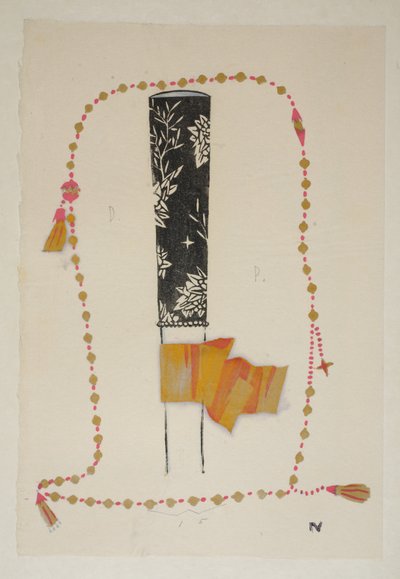 Design, placa 4, livro 7, ilustração de &39;Wiener Werkstatte modo 191415&39;, pub. Eduard Kosmack, Viena, 1914-1915 (linogravura colorida à mão) de Dagobert Peche