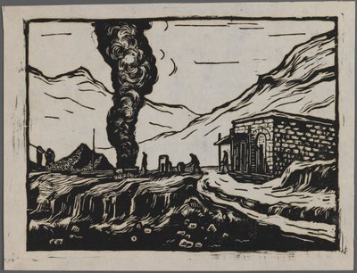 Refinaria de aço, c.1945 (xilogravura) de Dah Ma