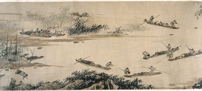 Pescadores em um rio de outono de Dai Jin