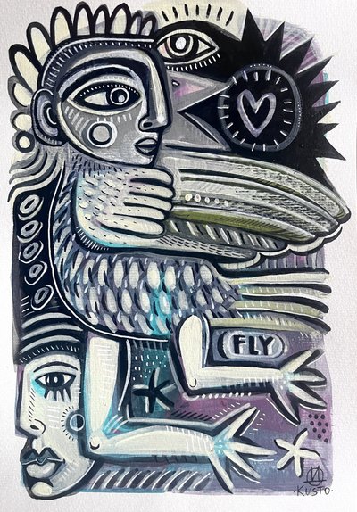 Figura abstrata em voo de Daia Kusto