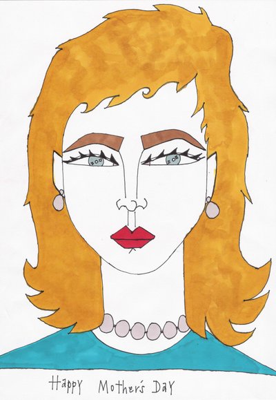 Feliz Dia da Mãe, 2017 (caneta de feltro sobre papel) de Daisy de Villeneuve