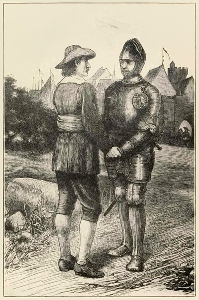 Esperançoso e cristão dos peregrinos progride deste mundo, ao que está por vir John Bunyan (1628-1688) ilustração de Thomas Dalziel (1823-1906) Esperançoso da cidade de Vanity une-se a C de Dalziel Brothers