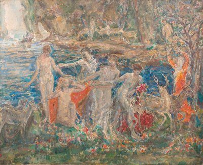 Decoração para a primavera: The Waking Earth, exh. 1924 (óleo sobre tela) de Dame Ethel Walker