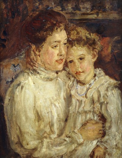 Mãe e filho, c.1900 (óleo sobre tela) de Dame Ethel Walker