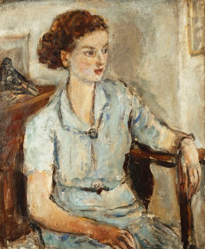 Retrato de uma rapariga sentada, c.1925 (óleo sobre tela) de Dame Ethel Walker