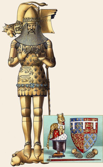 Eduardo, o Príncipe Negro (1330-76) (guache sobre papel) de Dan Escott