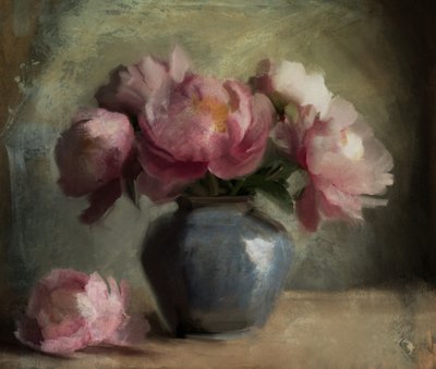 Peônias em Rosa de Dan Hobday