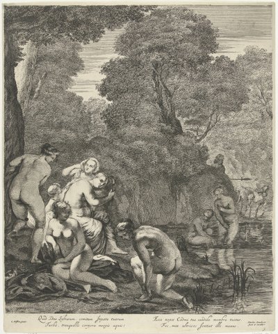 Diana e as suas ninfas descobertas por Actaeon de Dancker Danckerts
