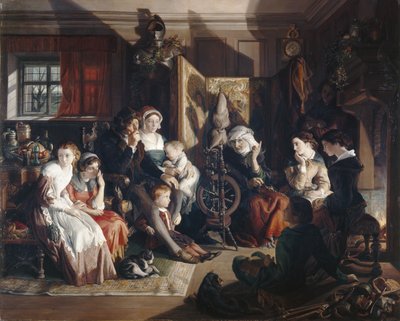 Conto de uma noite de inverno, c.1867 (óleo sobre tela) de Daniel (1806 70) Maclise