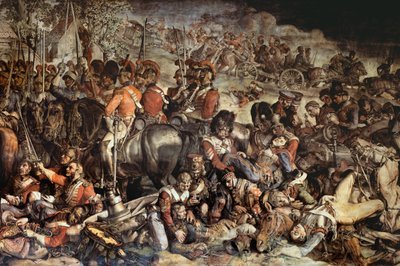 O Encontro de Wellington e Blucher depois de Waterloo (pintura de parede) (detalhe de 200144) de Daniel Maclise