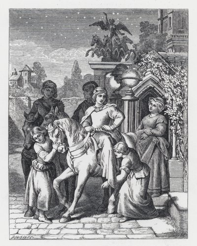 Ilustração para o poema de Tennyson, A Princesa (gravura) de Daniel (after) Maclise