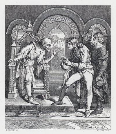 Ilustração para o poema de Tennyson, A Princesa (gravura) de Daniel (after) Maclise