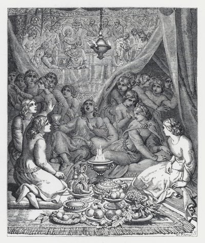 Ilustração para o poema de Tennyson, A Princesa (gravura) de Daniel (after) Maclise