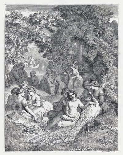 Ilustração para o poema de Tennyson, A Princesa (gravura) de Daniel (after) Maclise