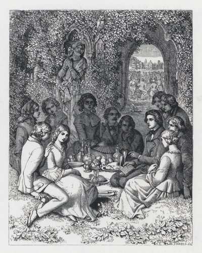 Ilustração para o poema de Tennyson, A Princesa (gravura) de Daniel (after) Maclise