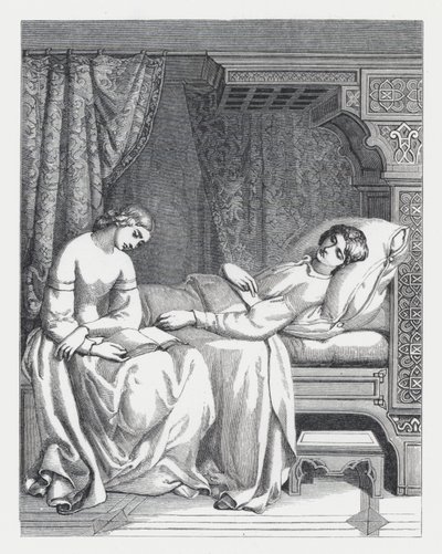 Ilustração para o poema de Tennyson, A Princesa (gravura) de Daniel (after) Maclise