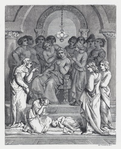 Ilustração para o poema de Tennyson, A Princesa (gravura) de Daniel (after) Maclise