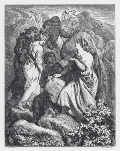 Ilustração para o poema de Tennyson, A Princesa (gravura) de Daniel (after) Maclise