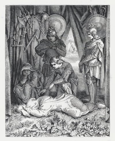 Ilustração para o poema de Tennyson, A Princesa (gravura) de Daniel (after) Maclise