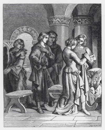 Ilustração para o poema de Tennyson, A Princesa (gravura) de Daniel (after) Maclise