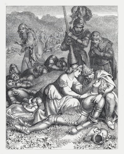 Ilustração para o poema de Tennyson, A Princesa (gravura) de Daniel (after) Maclise