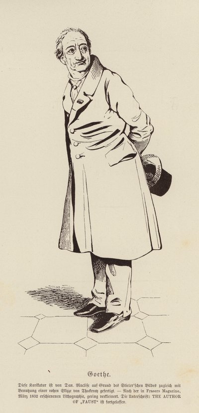 Johann Wolfgang von Goethe, poeta e dramaturgo alemão de Daniel (after) Maclise