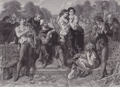 Orlando and the Wrestler, "As You Like It" (gravura) de Daniel (after) Maclise