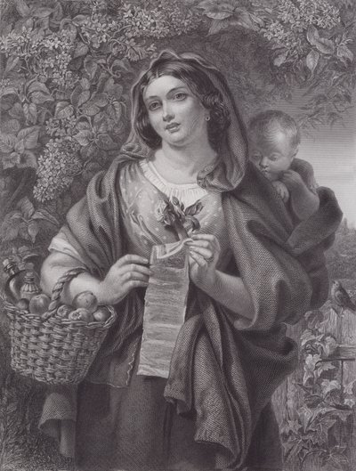 O Cantor da Balada (gravura) de Daniel (after) Maclise