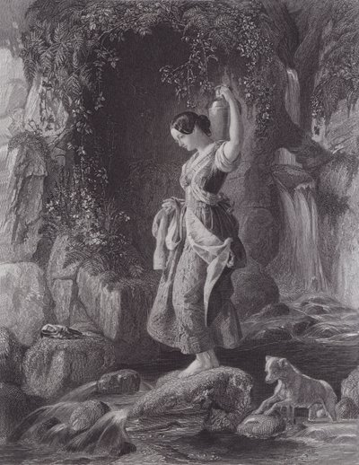 A Ninfa da Cachoeira (gravura) de Daniel (after) Maclise